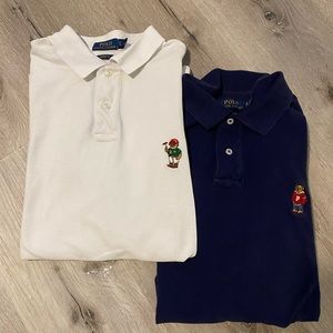 Ralph Lauren “Bear” Pique Polo Bundle (Blue and White)